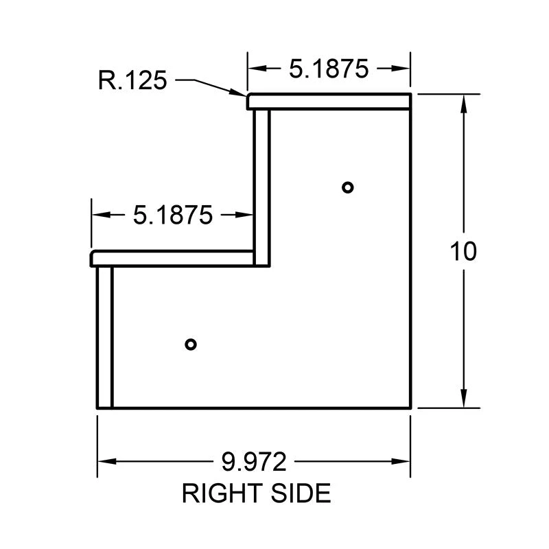 z-wooden-liquor-2-tier-1.75-liquor-bottle-shelves-wood-all-natural-spirits-side-view-schematics.jpg BarProducts.com BAR DECOR Wooden Liquor Bottle Shelves - Handcrafted In The USA - 2 Tier - Black - Size Variants