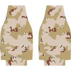 BarProducts.com Custom Coasters / Coolers Kolorcoat™ Zipper Bottle Cooler - Tan Camo