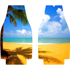 BarProducts.com Custom Coasters / Coolers Kolorcoat™ Zipper Bottle Cooler - Tropical